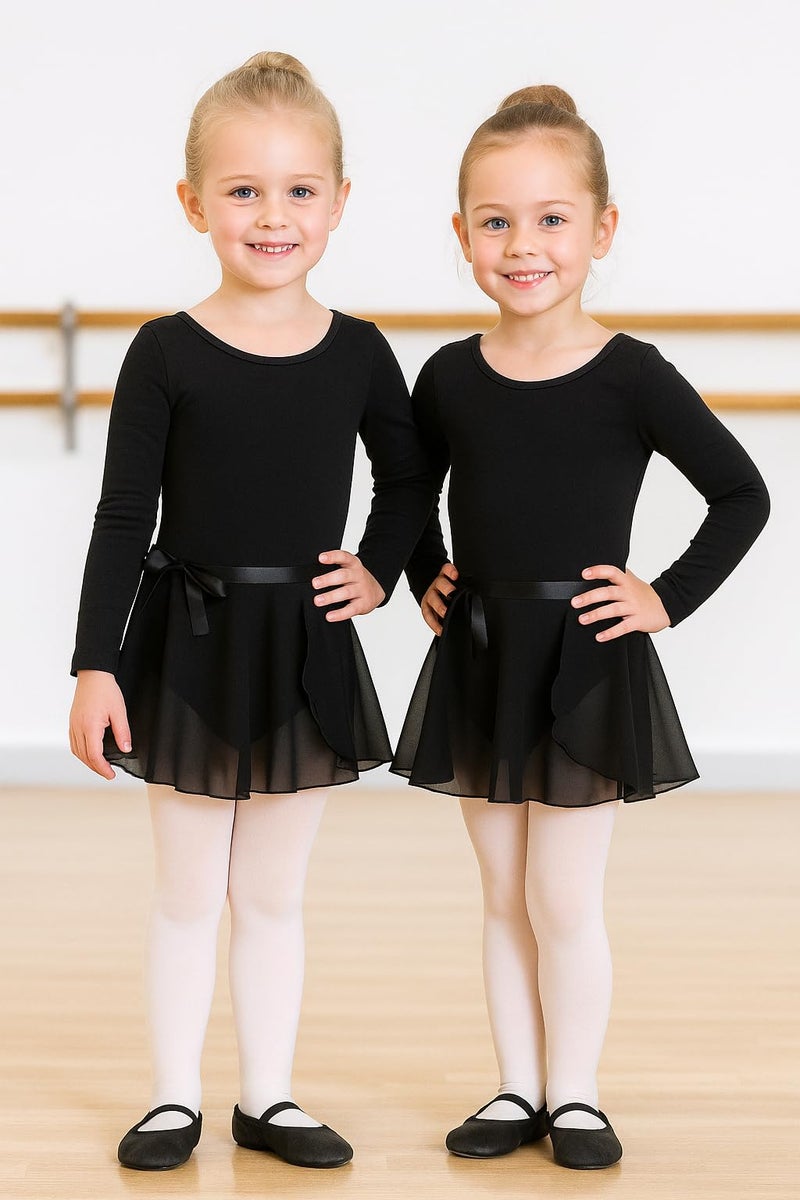 DANSHOW Girls Team Basic Long Sleeve Leotard with Skirt Kid Dance Ballet Tutu Dress(KD3028-XXL-06) - Image 5